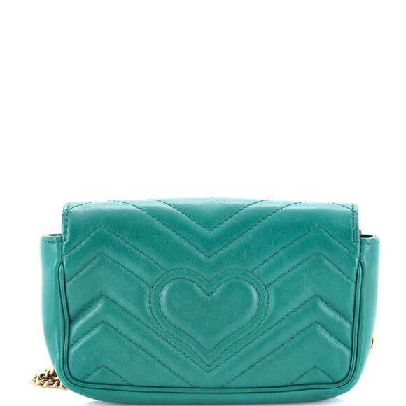 Gucci GG Marmont Flap Bag Matelasse Leather Super Mini reb-900-091725 - Picture 2 of 6